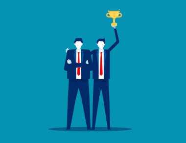 Dostluk ve ödül. İş arkadaşları vektör illüstrasyonunu, ortaklığı, takım çalışmasını kavramsallaştır