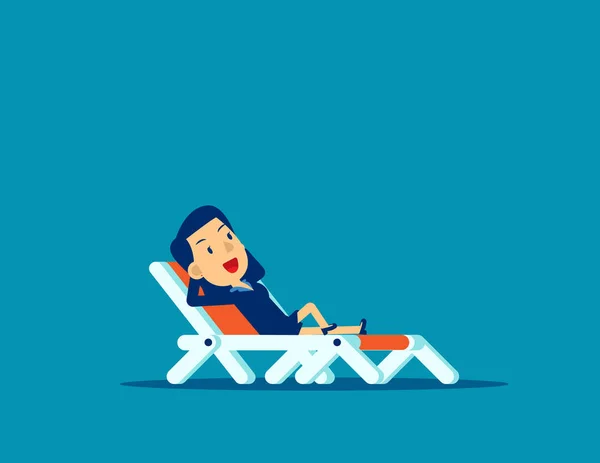 Homme Bureau Relaxant Concept Illustration Vectorielle Vacances Affaires Enfant Affaires — Image vectorielle