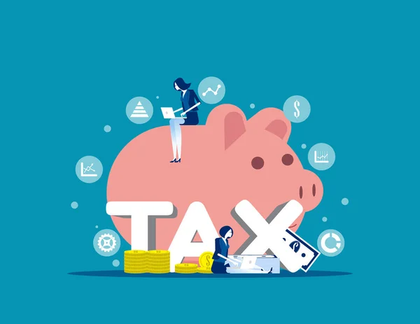 Daňová Analýza Společnosti Koncepce Vektorové Ilustrace Podnikatelského Financování Daň Strategických — Stockový vektor