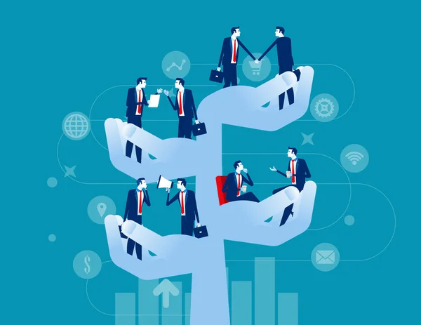 Equipe Investidores Passo Para Sucesso Concept Business Teamwork Vector Illustration —  Vetores de Stock