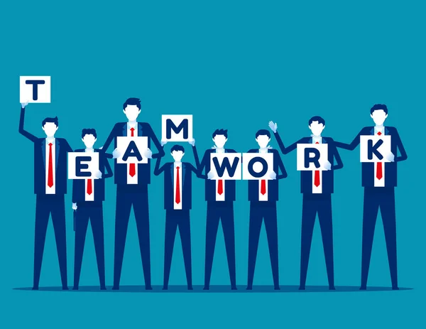 Business Teamwork Concept Business Team Character Vector Illustration Group — 图库矢量图片