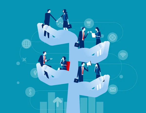 Équipe Investisseurs Marche Vers Succès Concept Business Teamwork Illustration Vectorielle — Image vectorielle