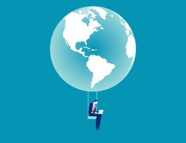 Global business working. Concept business vector illustration