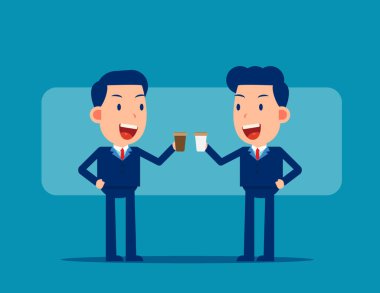 Mesai saatinde mola. Ofis çalışanları konsepti. Şirin bir iş dairesi.