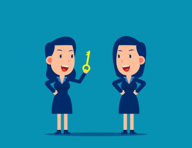 Liderler çalışanlara yol gösteriyor. Talimat konsepti. Şirin.