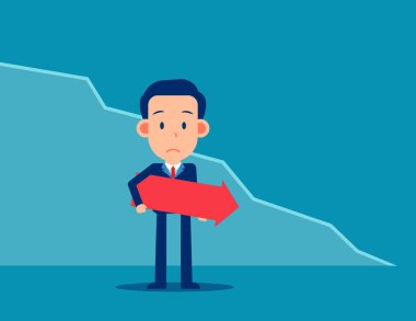 Grafiği düşük olan üzücü bir iş. Finans ve Ekonomi konsepti. Şirin. 