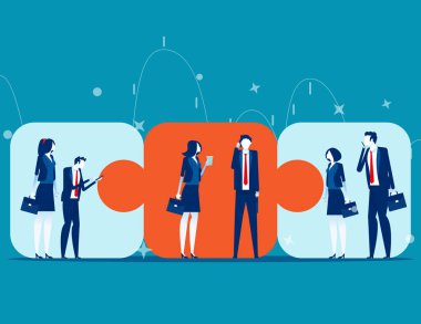 İş ekibi bağlanıyor. İş birliği vektörünü kavra