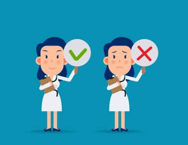 Doktor karakter çizgi filminde vektör illüstrasyonu