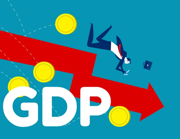 Orçamento do governo. Concept business down PIB vector illustratio — Vetor de Stock
