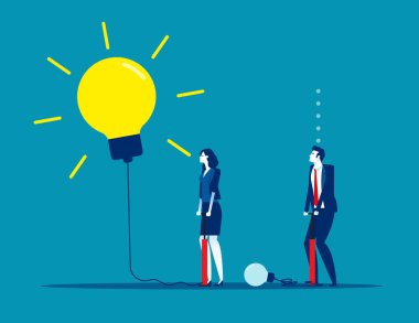 Extending ideas. Concept business vector illustration, Good & Bad, Creativity idea