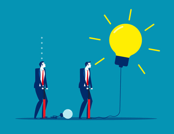 Extending ideas. Concept business vector illustration, Good & Bad, Creativity idea