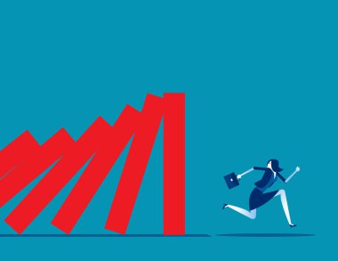 İş krizi. Konsept iş düşüşü vektör çizimi, borsa düşüşü ve düşüşü. İflas