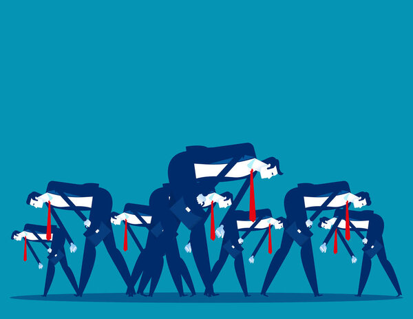 People bowed down and walked discouragedly. Concept business despair vector illustration, Flat cartoon style design