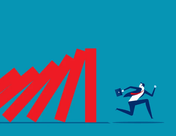 Crise Des Affaires Concept Business Falling Vecector Illustration Bourse Falling — Image vectorielle