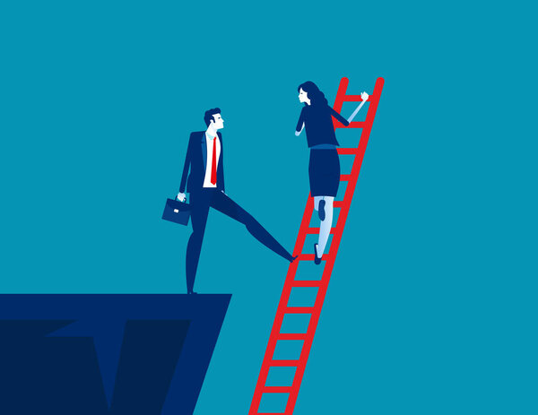 The business unethical competition. Concept business competitive vector illustration, Colleagues Betraying, Flat business cartoon style