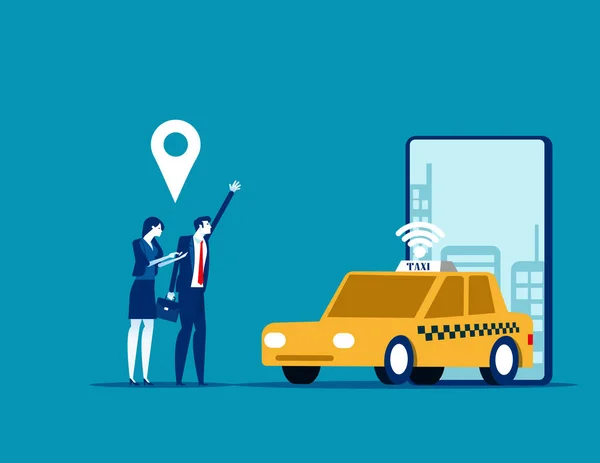 Online Car Sharing Koncepcja Biznesu Trasportation Wektor Ilustracji Mobilny Transport — Wektor stockowy