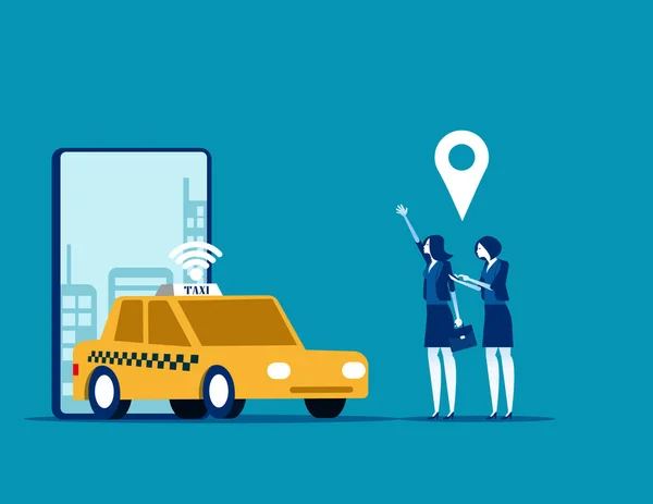 Online Car Sharing Koncepcja Biznesu Trasportation Wektor Ilustracji Mobilny Transport — Wektor stockowy
