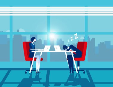 Etkili bir şekilde çalışıyor. Ofis iş yeri konsepti, kişi yarışması