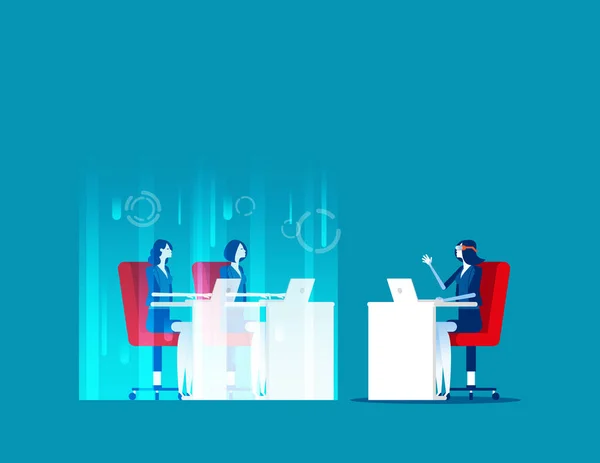 Wideo Zrzut Ekranu Przyszłości Koncepcja Technologii Hologram Rewolucja Przemysłowa — Wektor stockowy