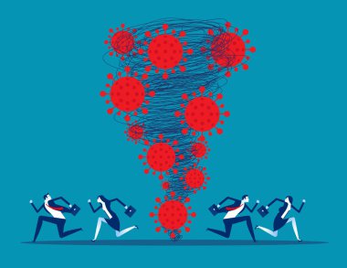 Kasırga COVID 'i ile kaçan ekip - 19. Coronavirüs