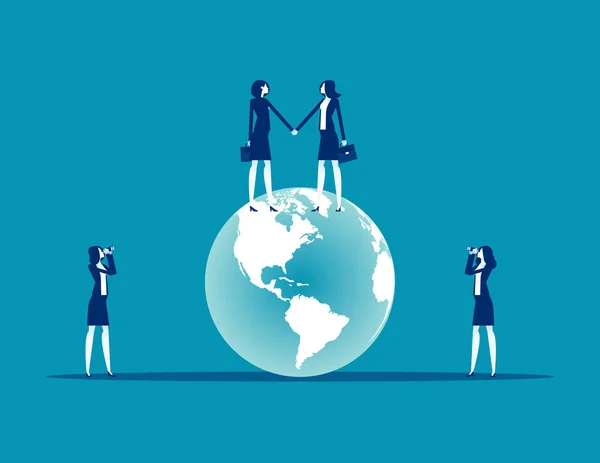 Küresel Anlaşması Küresel Şirket Işbirliği — Stok Vektör