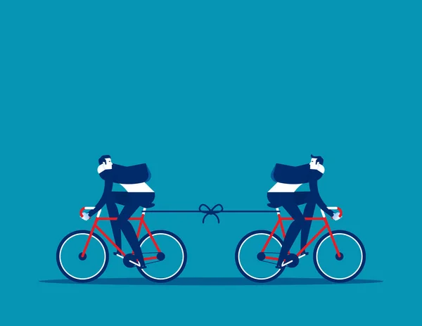 Dos Bicicletas Mueven Dirección Opuesta Concepto Planificación Estrategia — Vector de stock