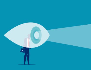 İş görüşü. Bakmak ve izlemek konsepti. Düz çizgi film vektör biçimi