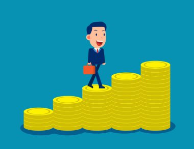 Ekonomik büyüme. Finansal konsept. Düz çizgi film vektör biçimi