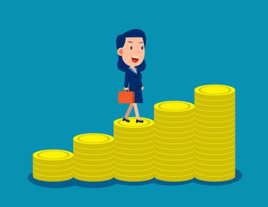 Ekonomik büyüme. Finansal konsept. Düz çizgi film vektör biçimi