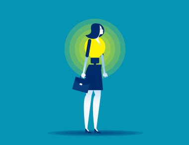 Adamın ampul gibi vücudu var. İş yaratıcılığı konsepti, düz çizgi film vektör illüstrasyon tasarımı