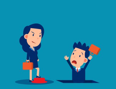 İnsanlar ve iş güvensizliği. İşsiz iş ve kovulma kavramı. İş karikatürü vektör biçimi tasarımı