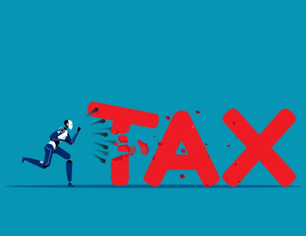 Robot Brisant Taxe Avec Poing Concept Business Taxes Illustration Conception — Image vectorielle