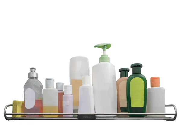 Plastic Bottles on shelf — Stock Photo, Image