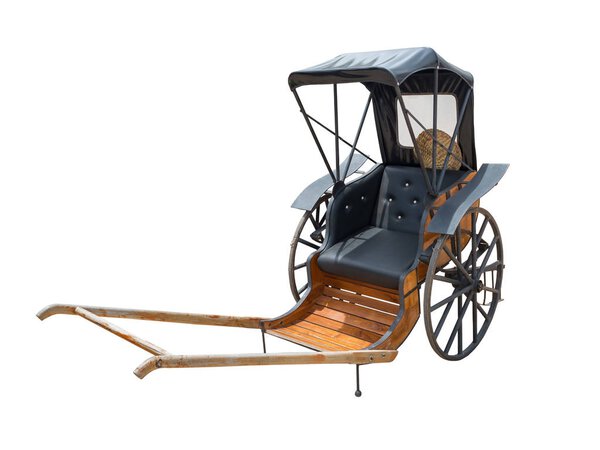 рука вытащил рикша на белом фоне с дорожкой
