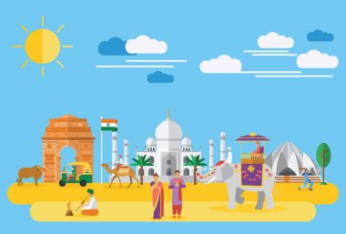 Düz tasarım, Kızılderili'nin simgeleri ve simge, vektör