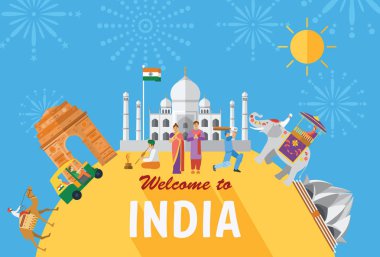 Düz tasarım, Kızılderili'nin simgeleri ve simge, vektör