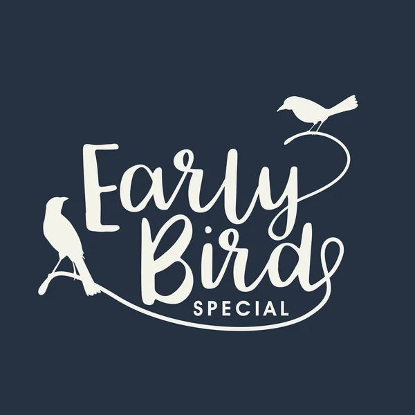 Early bird handwritten lettering, vector — Stock Vector