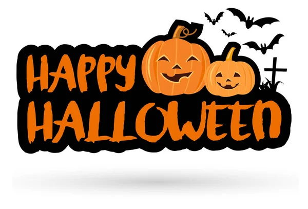 Feliz Halloween Texto Banner, Vector —  Vetores de Stock