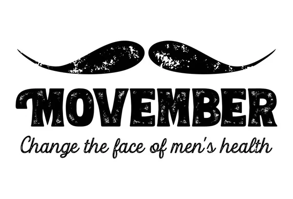 Movember, conscientização sobre os problemas de saúde dos homens. Vetor — Vetor de Stock