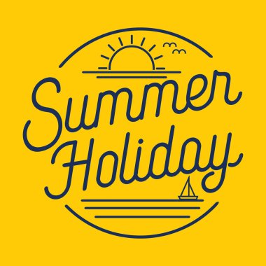 Hat sanatı yaz tatili düz, vektör