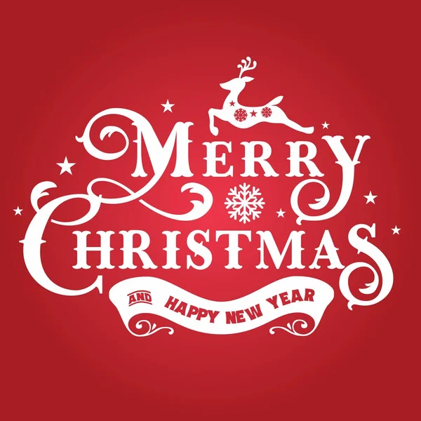 Joyeux Noël et bonne année Lettrage Design, vecteur — Image vectorielle