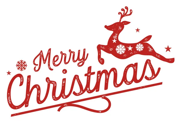 圣诞快乐新年刻字设计与驯鹿和装饰品, 矢量 — 图库矢量图片