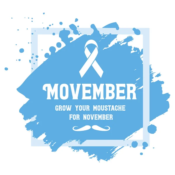 Movember, conscientização sobre os problemas de saúde dos homens. Vetor — Vetor de Stock