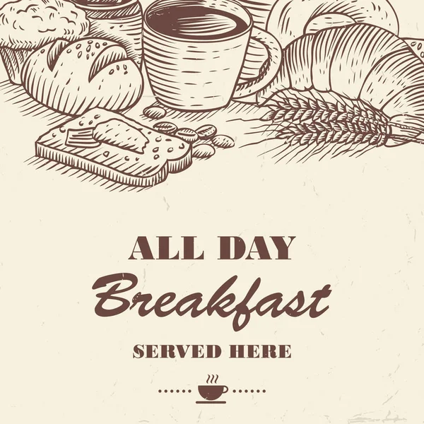 Fondo Del Desayuno Ilustración Vectorial — Vector de stock