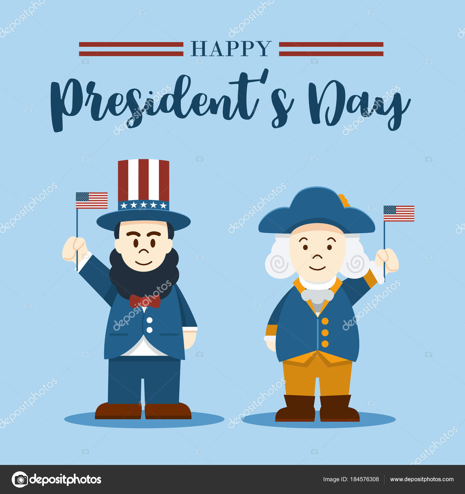 Flat Design Cute Cartoon Abraham Lincoln George Washington President's Day Stock Vector Image by ©rexandpan #184576308 Flat Design Cute Cartoon Abraham Lincoln George Washington President's Day Stock Vector Image by ©rexandpan #184576308