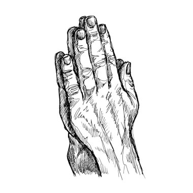 Çizim sanatı, dua eden ellerin çizimi.