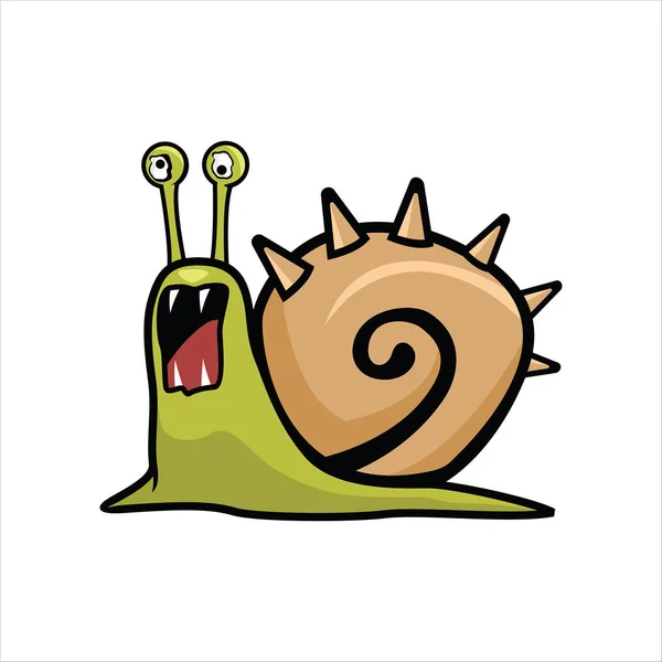 Ilustración de caracol gritando — Vector de stock