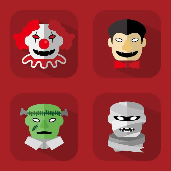 Personagem halloween em design plano —  Vetores de Stock