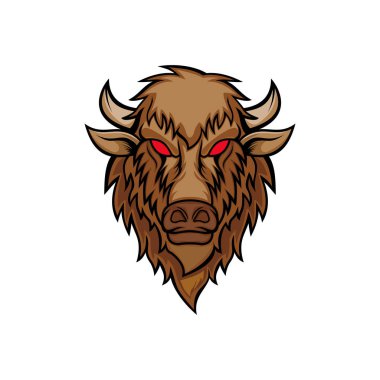 Kızgın bizon vektör çizim çizimi