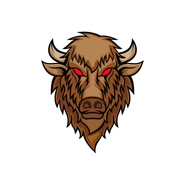 Illustration des wütenden Bisons Vektor Illustration — Stockvektor